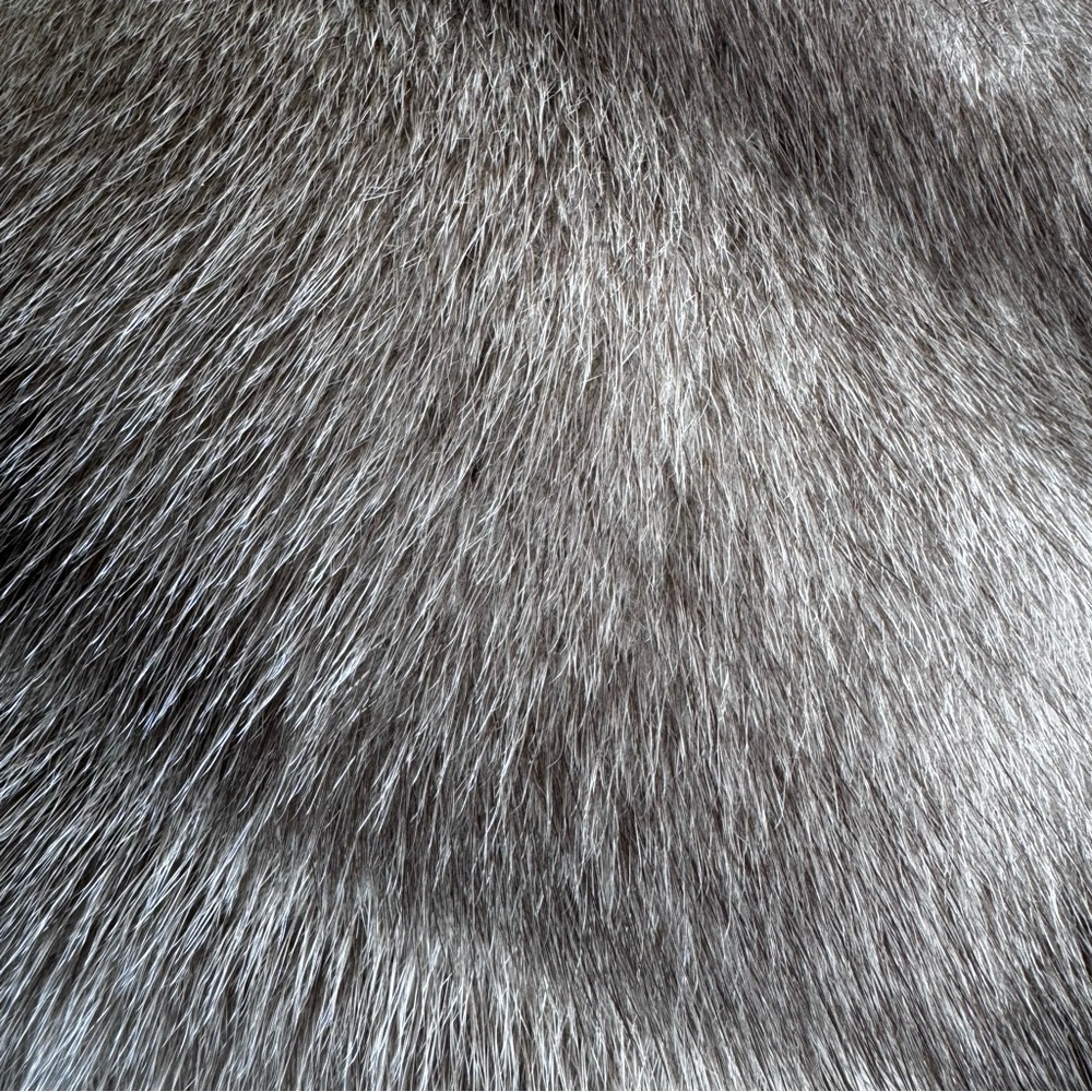 Fur Cape Collar Pockets ONE SIZE VINTAGE Gray Brown Animal Fur - Picture 10 of 11